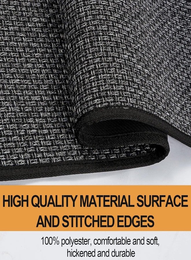 SUMLANS Kitchen Mat Set of 2 PCS, Cushioned Non Slip Rugs for Kitchen Floor, Absorbent Runner Comfort Standing Mats Washable for Kitchen, Office, Home, (Black, 17.3"x47"+17.3"x71") - Image 2